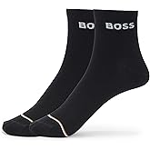 BOSS, 2-Pack Signature Logo Cotton Socks, outer space black, 6-9