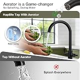 Hapilife Kitchen Sink Mixer Tap Monobloc Dual Lever Matte Black 1 Hole view 3