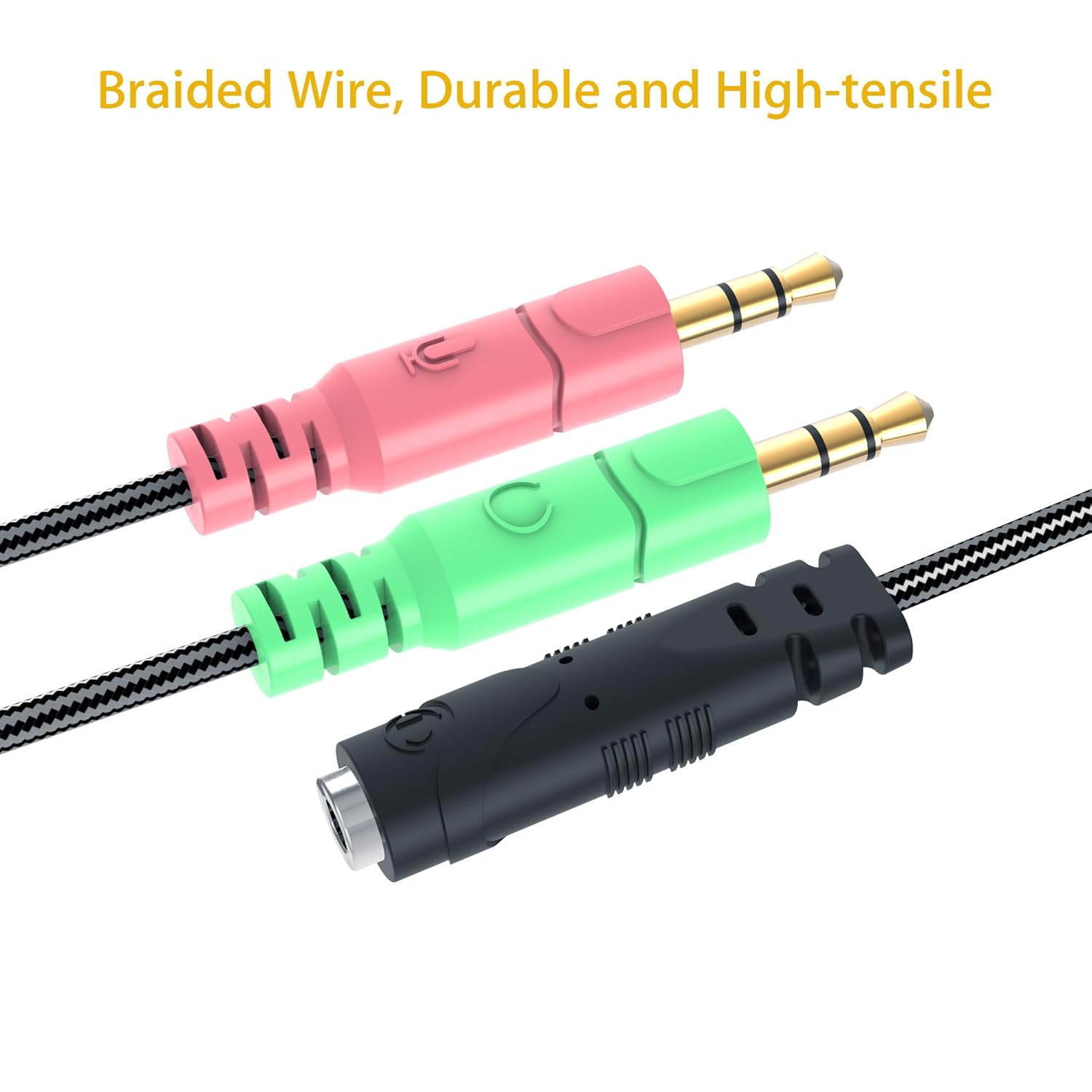 1 Meter PC Splitter Cable HC2 FullSize Headset PC Gaming Cable