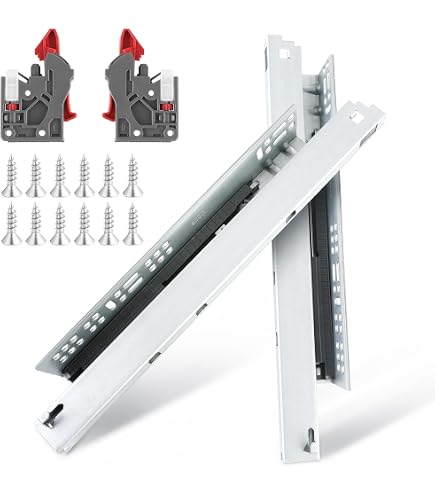 18 Inch Undermount Drawer Slides – Soft Close, Full Extension, Bottom Mount, Heavy Duty 100 Lbs Capacity, 6 Pairs For Kitchen & Dresser Cabinets
