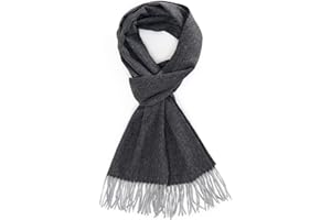 TAMOUKOC Men's Winter Scarf Warm Long Plaid Classic Tassel Scarf for Women