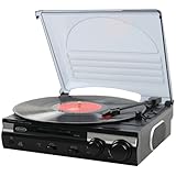 Buying Guide: Awesome Turntables For The Money (2022) 10 Jensen JTA-230 3 Speed Stereo Turntable with Built in Speakers