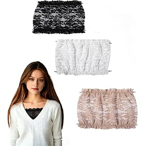 3Pcs Lady Lace Wearable Mock Camisole Bra Insert Overlay Modesty Panel Vest lace Bralette Bra Inserts