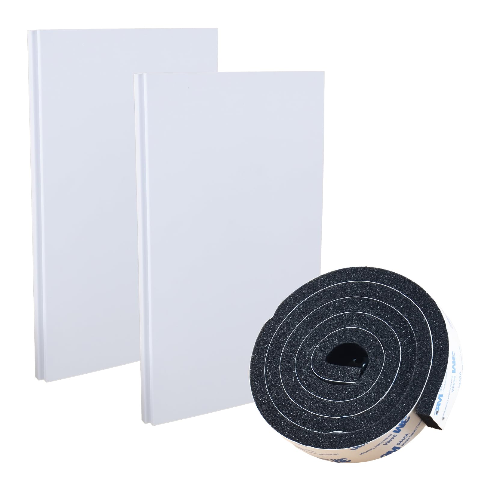 Photo 1 of Window Air Conditioner Foam Insulation Panels,AC Side Insulating Panel Kit,2 Pack,Black, 17in High x 10 in Wide x 1in Thick