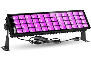 TIGQIANG 120W Black Light, IP66 Blacklight with Plug+Switch+6ft Cord, Waterproof Blacklight with 100 LED, Black Light for Glow Party Halloween Decor Fluorescent Poster Body Paint Game Outdoor Indoor, 1 Pack