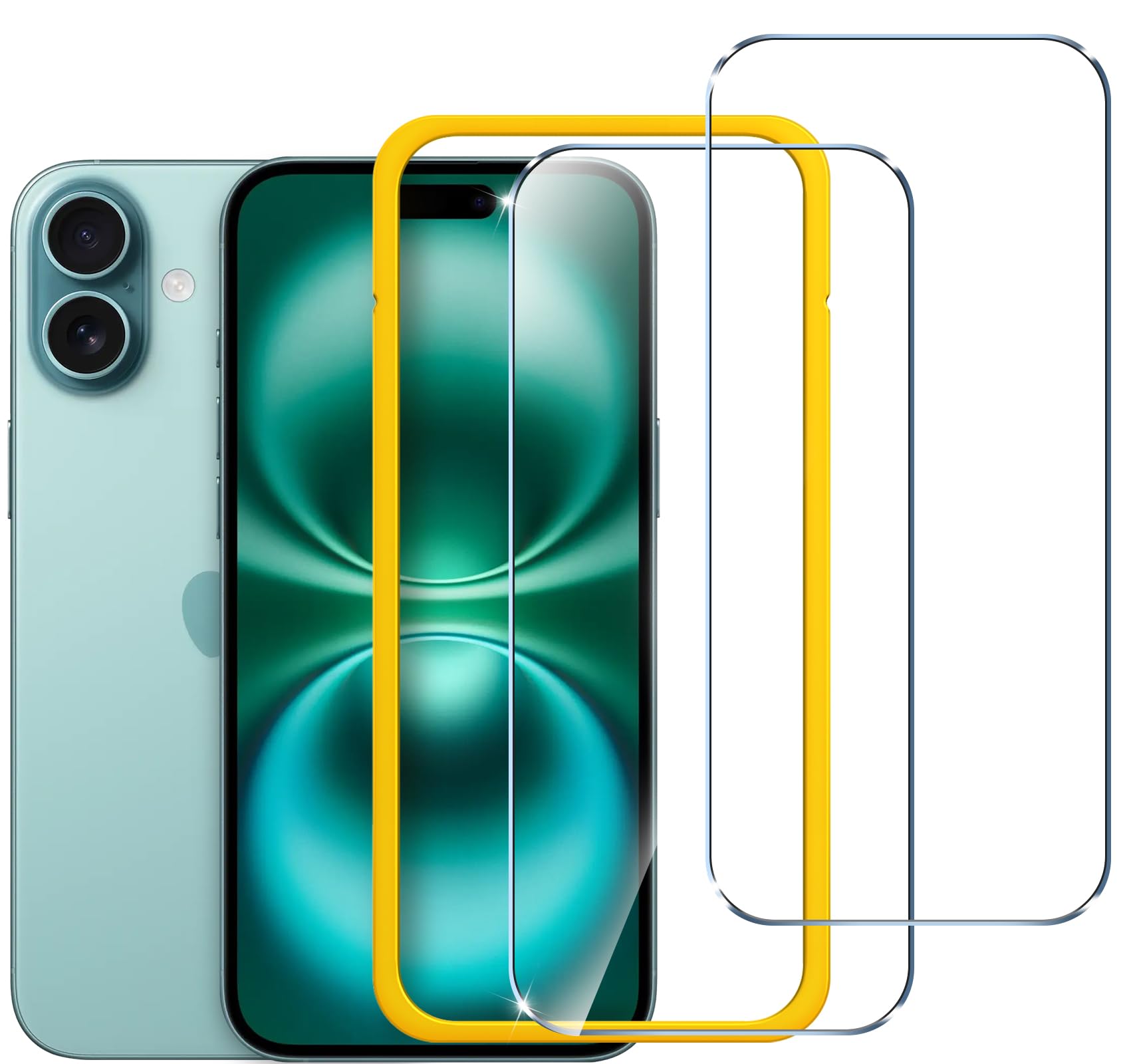 Photo 1 of ivoler 2-Pack Tempered Glass for iPhone 16 Plus 6.7" Screen Protector with [Alignment Frame], Anti-Scratch, Case Friendly, Transparent HD Clear Film