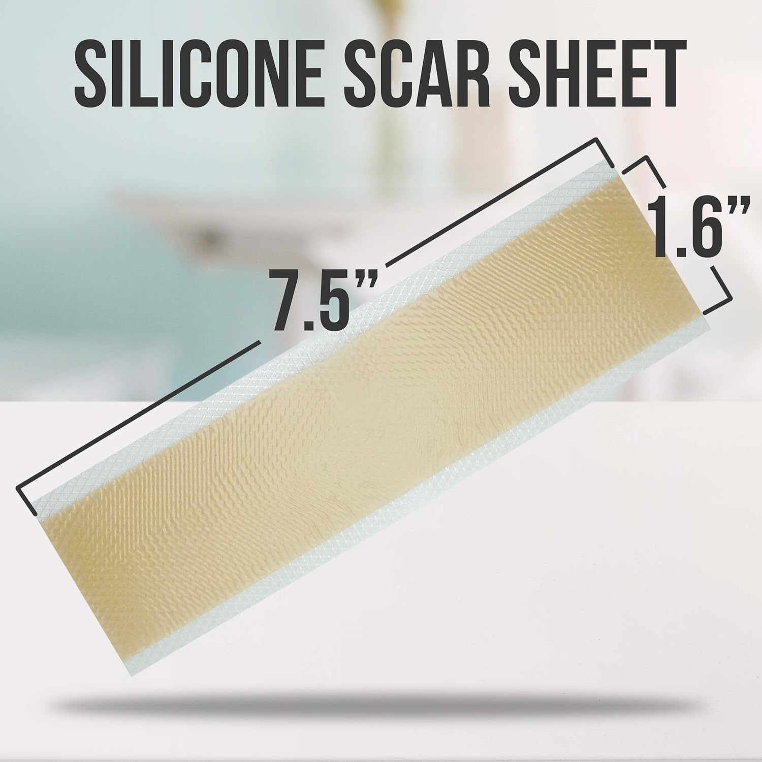 [Box of 8] Silicone Scar Sheets, Medical Silicone Scar Removal Sheets (7.5”x1.6”) Silicone Sheets for Scars, Keloid & Acne, Scar Treatment Sheets for Burns & Surgery Scars, Reusable w/UV Protection : Beauty