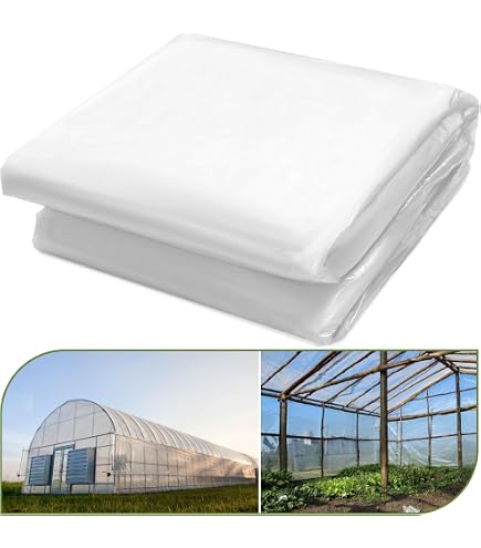 Farm Plastic Supply String Reinforced 4 Year UV Resistant 10 Mil Clear Greenhouse Plastic Sheeting 24ft X 25ft Z 10milskrim4yearclear90010
