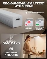 KALAHOL Under Cabinet Lights 4 Pack USB Motion Sensor 4 Modes Cold White view 5
