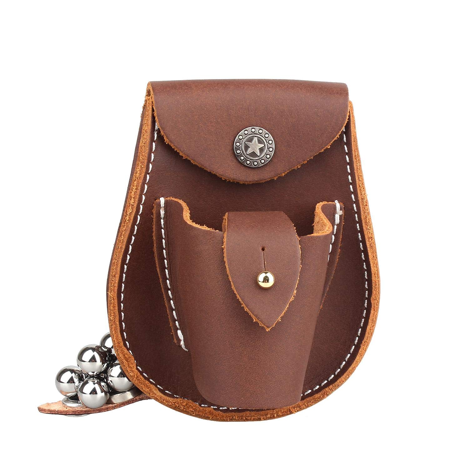 Kosibate Slingshot Ammo Pouch,Catapult Leather Hunting Holder for 9mm