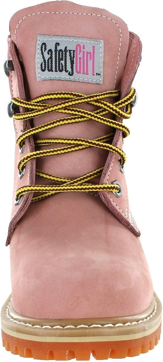 girls pink work boots