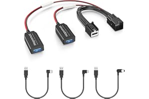 Naponal GPS Dash Cam Power Adapter,(10Pin Type D Connector)Mirror Camera Radar Charger Station GPS Dashcam Charger Cable for Select Chevy Equinox,GMC Sierra,Cadillca,Buick, Connects to Rearview Mirror