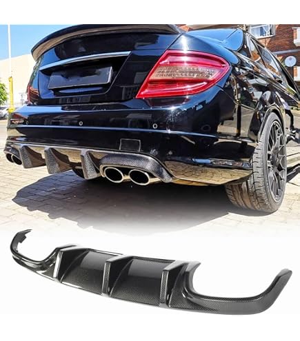 2PCS Real Carbon Fiber Side Bumper Air Vent Fender Kit For Benz W204 C63 2008-2011 - Gloss Black