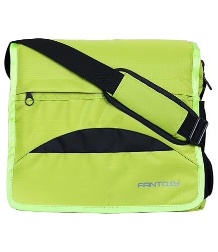 fantosy Mens Green Polyester Front Zip Sidebag
