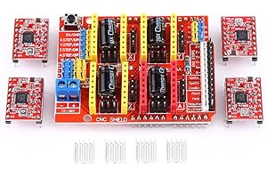 WALFRONT CNC Shield Expansion Board V3.0 + 4Pcs A4988 Stepper Motor Driver for Engraver 3D Printer DC 12V to 36V