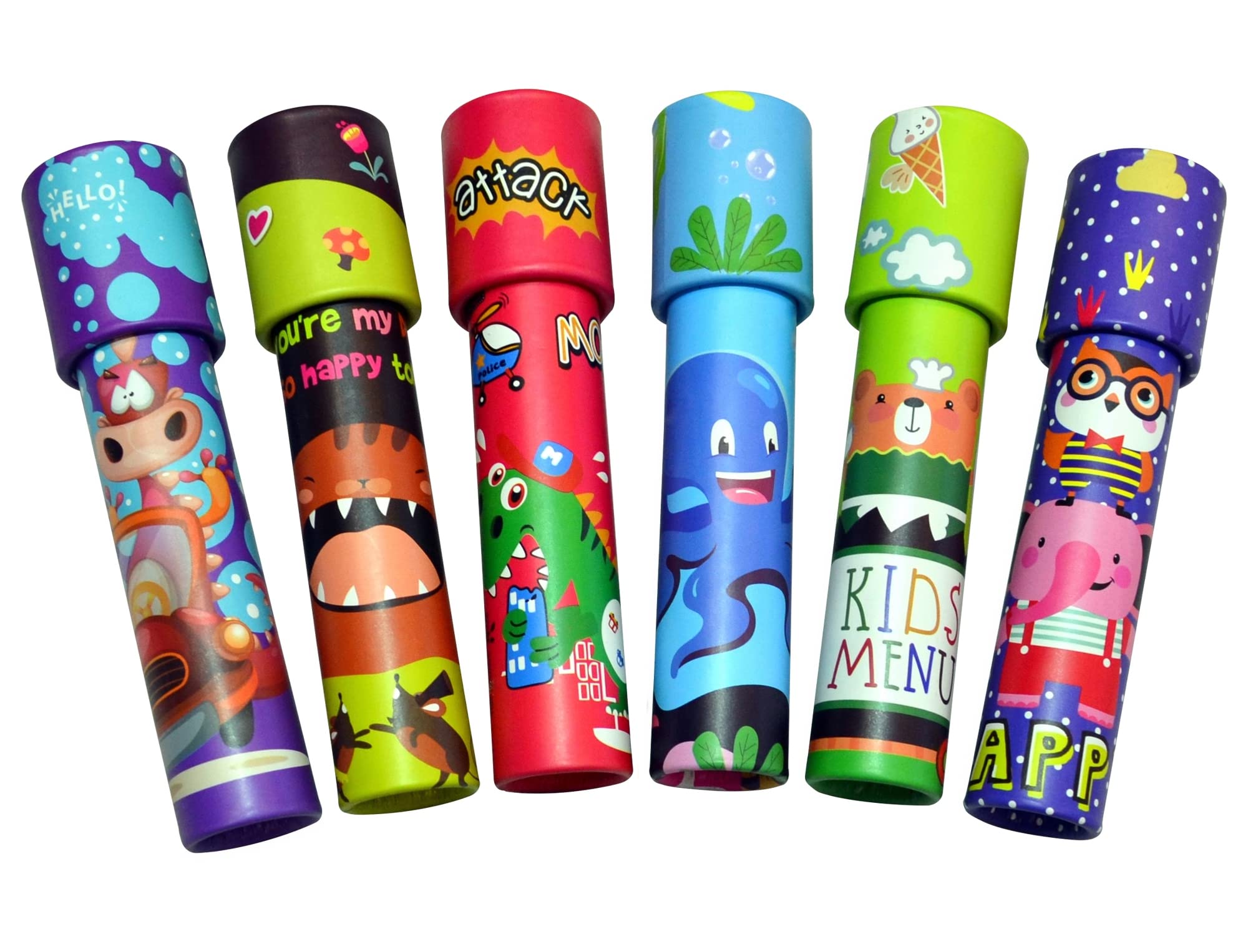 Kaleidoscope Toy 6-piece Pack Random Theme - Kaleidoscope for Kids Party Bag Gift Stocking Filler