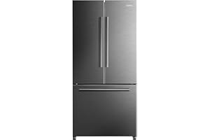 Galanz GLR18FS5S16 French Door Refrigerator with Installed Ice Maker and Bottom Freezer Adjustable Electrical Thermostat Control, Frost Free, Energy Star Certified, Stainless Steel, 18 Cu Ft