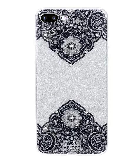 Homikon Silikon Hülle 3D TPU Schutzhülle Bling Glänzend Glitzer Handyhülle Transparente Durchsichtig Diamant Strass Mandala B