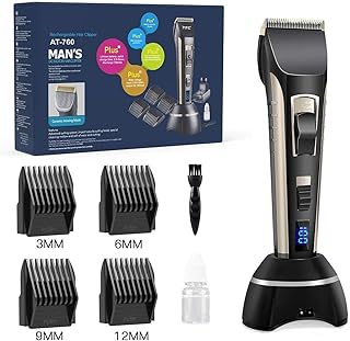 Haarschneidemaschine, Nivlan Professionelle Leiser Haarschneider für Herren, Bartschneider mit 3 Schnittgrößen 2 Einstellbare Geschwindigkeiten, Haartrimmer Männer für Kinder und Familien, LED Display