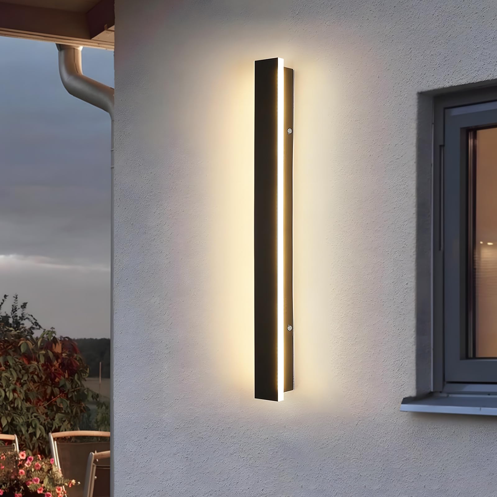 ZTWLEED LED Outdoor Wall Lights,16W Wall Lamp Warm White 3000K,Waterproof Exterior Acrylic Long Outdoor Wall Light for Garden Villa Porch Terraces Garage,80CM