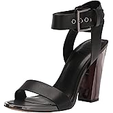 DKNY womens Terah Block Heel With Belt Detail