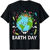 Earth Day Shirt Floral Cute & Peaceful Planet Earth Day 2026 T-Shirt