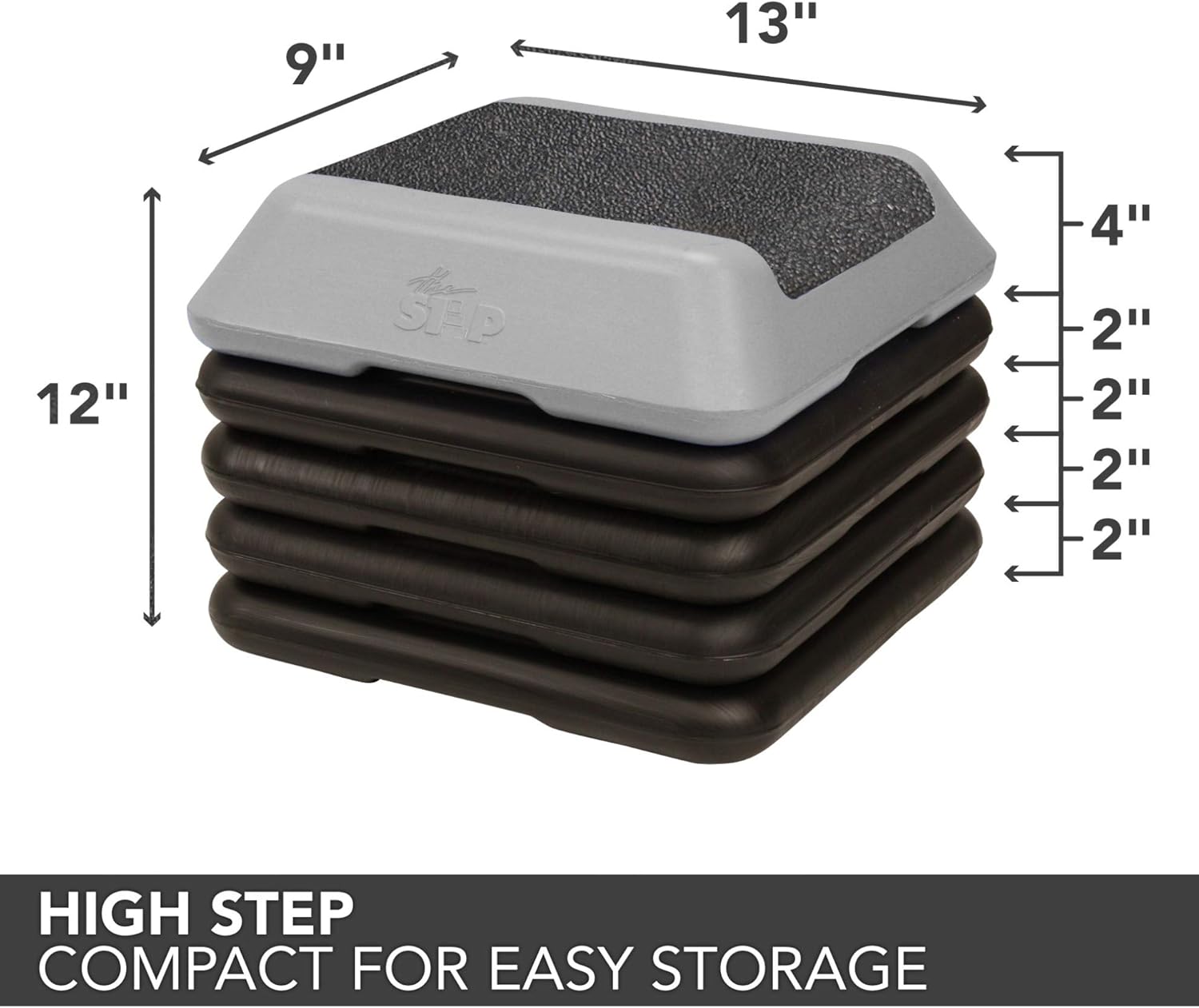 Amazon Com The Step High Step Aerobic Platform With High Step Grey Aerobic Platform And 4 Black Risers Aerobic Step Home Improvement
