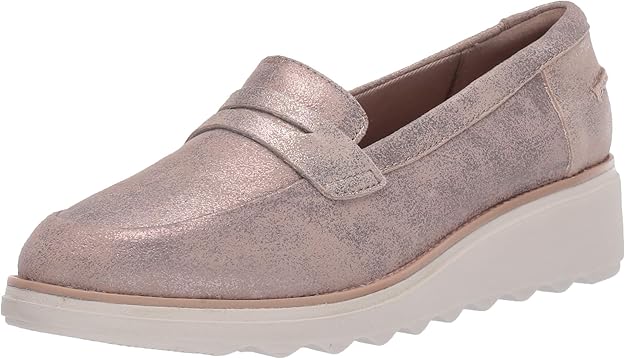 clarks sharon ranch wedge penny loafer