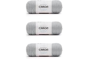 Caron Simply Soft Feathered Gray Yarn - 3 Pack of 170g/6oz - Acrylic - 4 Medium (Worsted) - 315 Yards - Knitting/Crochet