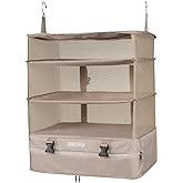 TABITORA Portable Hanging Travel Shelves Bag Packing Cube Organizer Suitcase Storage Large Capacity (Beige XL)…