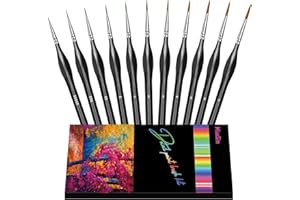 MICOSIM 11Pcs Paint Brushes,Miniature Paint Brushes with Ergonomics Grip Handles,Detail Paint Brush Set for Fine Detailing & Art Painting - Acrylic, Watercolor,Oil,Models, Warhammer 40k……