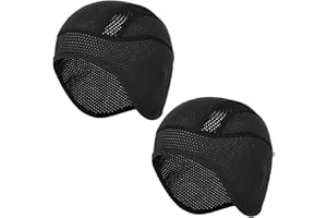 YENOVO Skull Cap Helmet Liner with Neck Shade for Men and Women, Mesh Ice Silk Sweat Cap for Hard Hats, Sun Protection, Quick Dry, Breathable, Lightweight Black