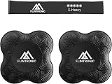 Flintronic Yoga Knee Pad 2 Pack Non-slip Mat with Black Resistance Band 20x20cm view 8