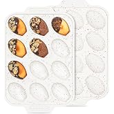 Vinino 2-Pack Silicone Madeleine Pans for Baking with Reinforced Frame | 12-Cavity Cookie Mold for Madeleines and Gelatin Tre