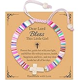 Smilelife Religious Christian Gifts for Women Girls Dear Lord Bless The Little Girl Cross Bracelet Christmas Catholic Communion Baptism Back to School Gifts