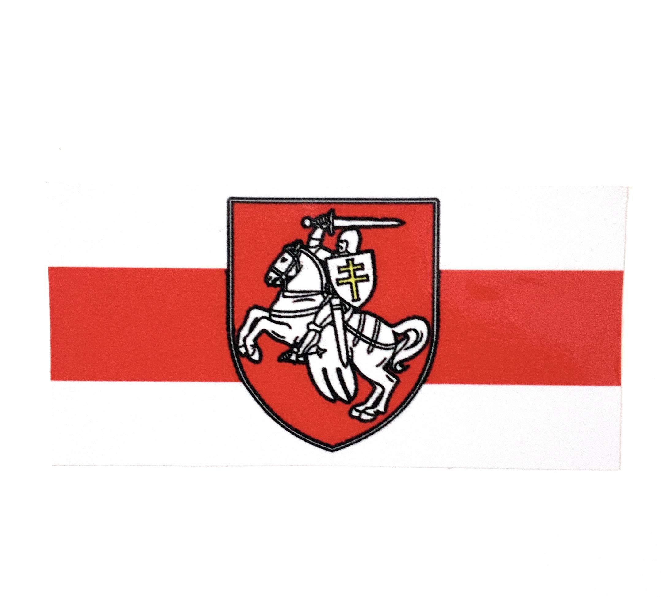 Cannapina White Knight Horse Flag Banner - 5x10cm, Red & White, Patriotic, Political or Cultural Events, Car & Truck