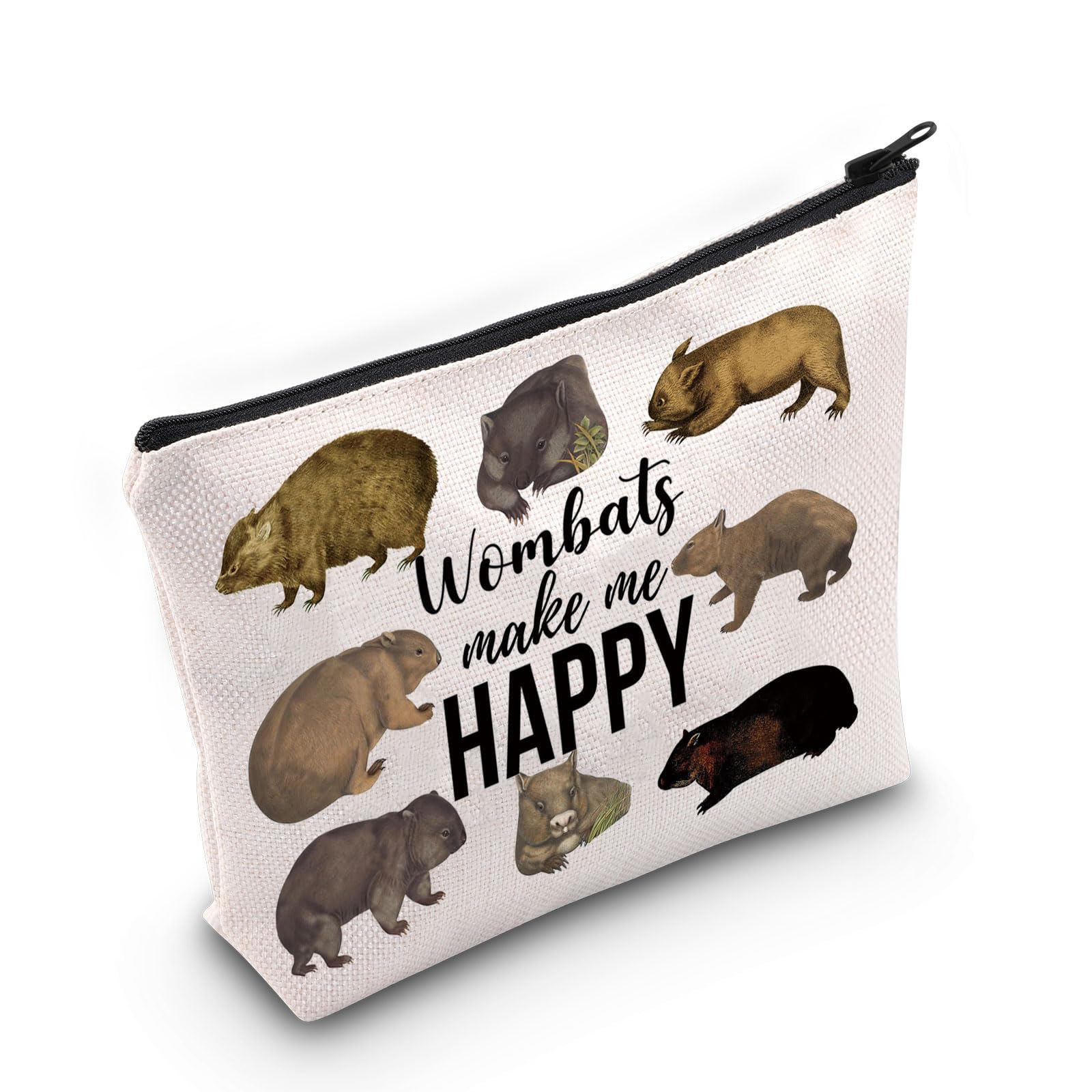 LEVLO Wombat Cosmetic Bag Gift For Wombat Lover Wombats Make Me Happy Makeup Zipper Pouch Bag Wombat Merchandise, Wombats Make