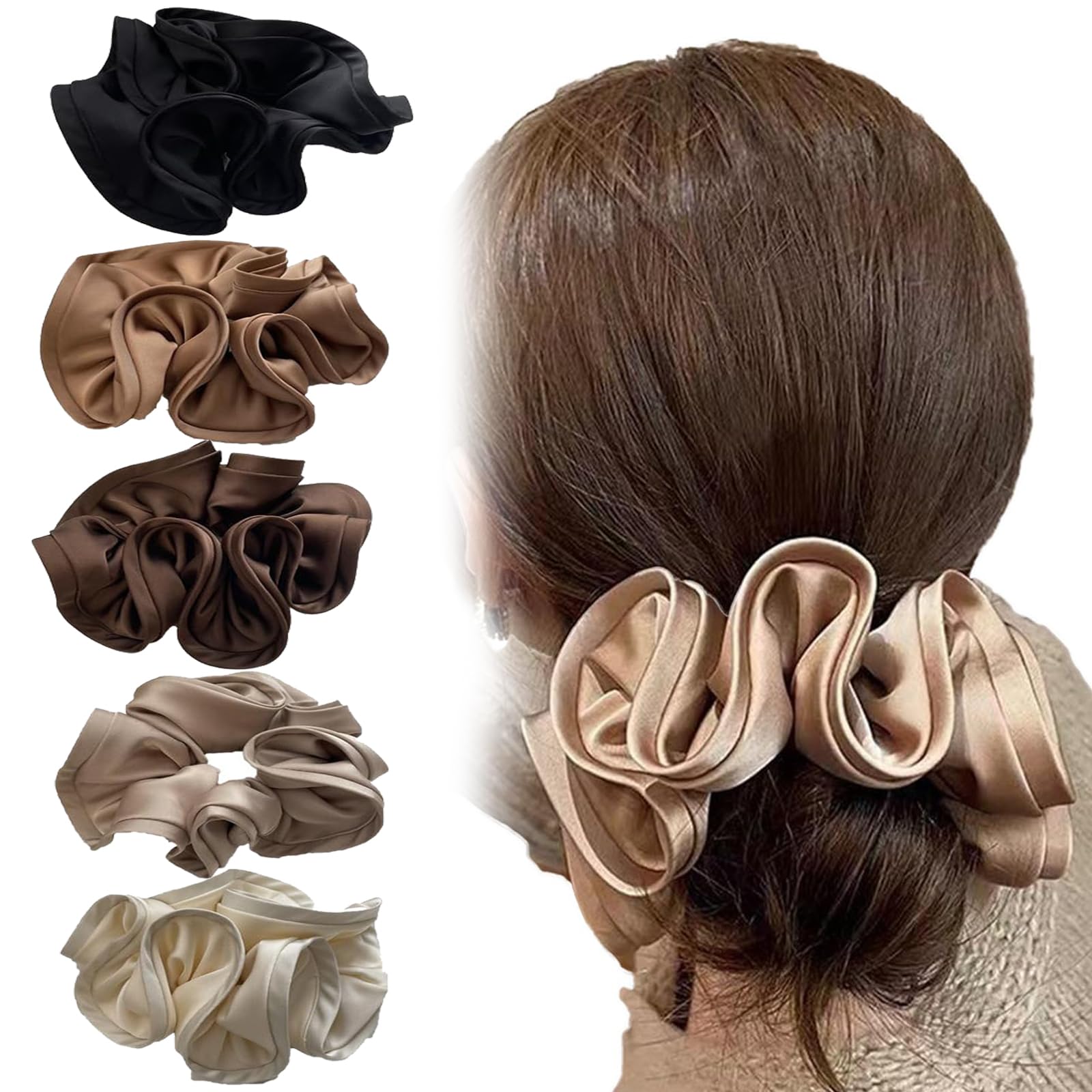 5 Pcs scrunchie for Women Thick Hair Oversized Scrunchie