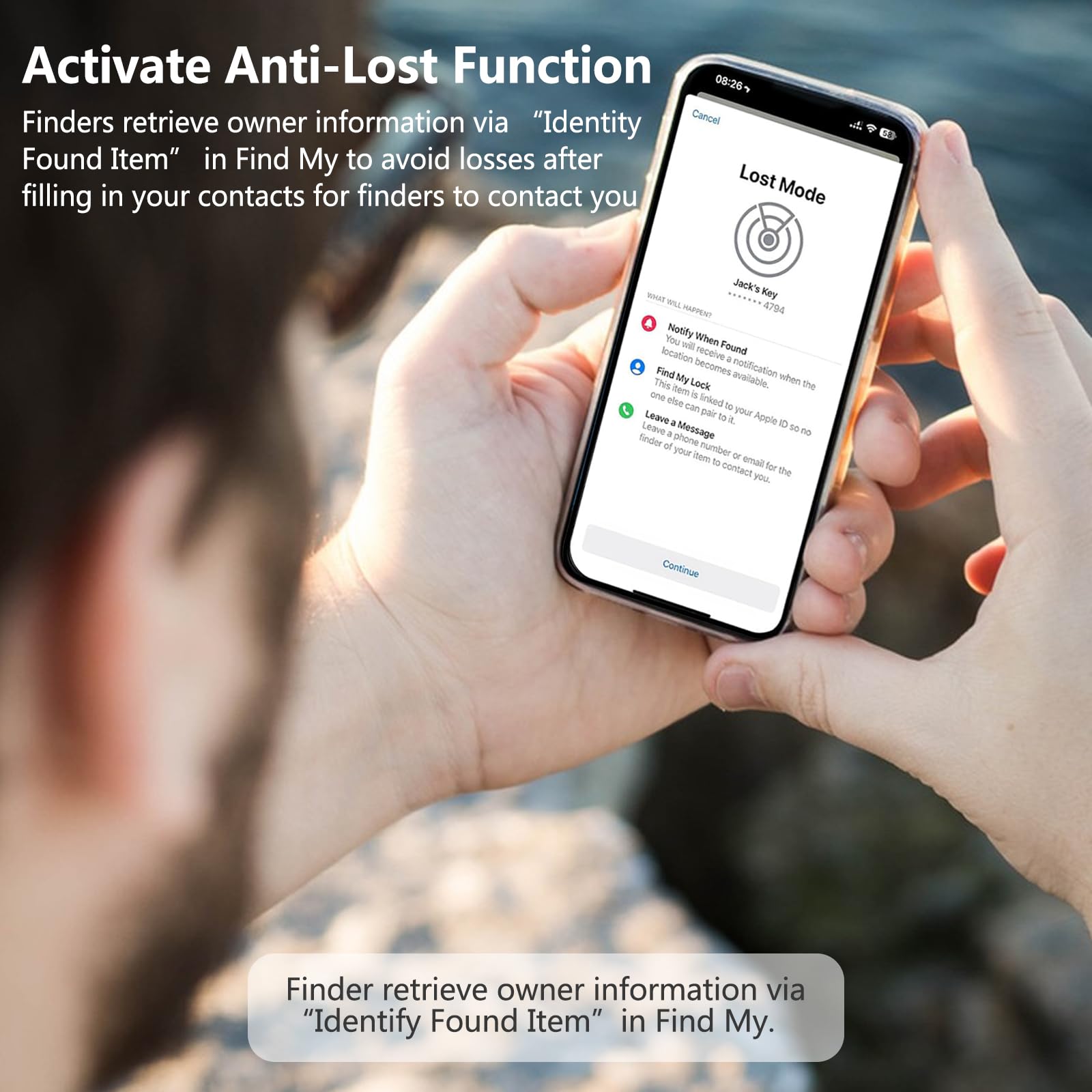 GPS Car Tracker 2025,Mini GPS Tracker for Vehicles,Hidden Real-timeTracking with Magnetic Case for Motorcycle/Truck,Work with Find My(iOS Only),No Subscription/No Monthly Fee/No SIM Card-Black