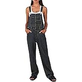 ANRABESS Overalls for Women Loose Fit Denim Overalls Adjustable Strap Jean Jumpsuit Bib Romper Spring Casual Work Outfits