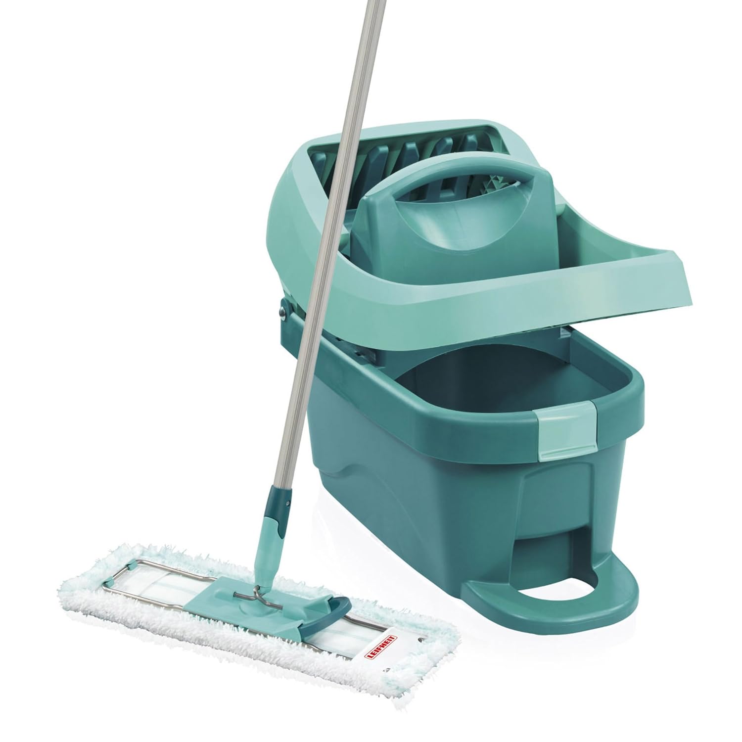 Leifheit Profi System Microfiber Flat Mop with Mop Bucket Wringer Set ...