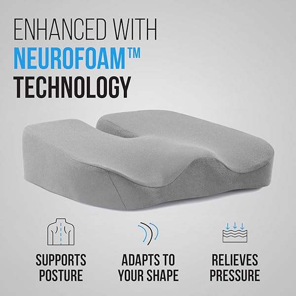 ELMARA DOCTOR-DESIGNED WHEELCHAIR SEAT CUSHION SET – THE ULTIMATE COMFORT SOLUTION – THICK WHEELCHAIR CUSHIONS RELIEVE BACK & SCIATICA PAIN – WHEEL CHAIR CUSHIONS FOR SENIORS, WHEELCHAIR PAD (GRAY)