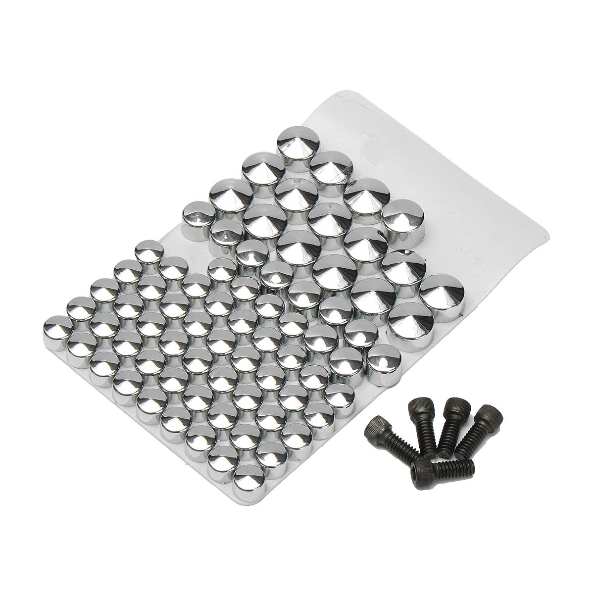 JenNiFer 75Pcs Chrome Bolt Topper Caps 