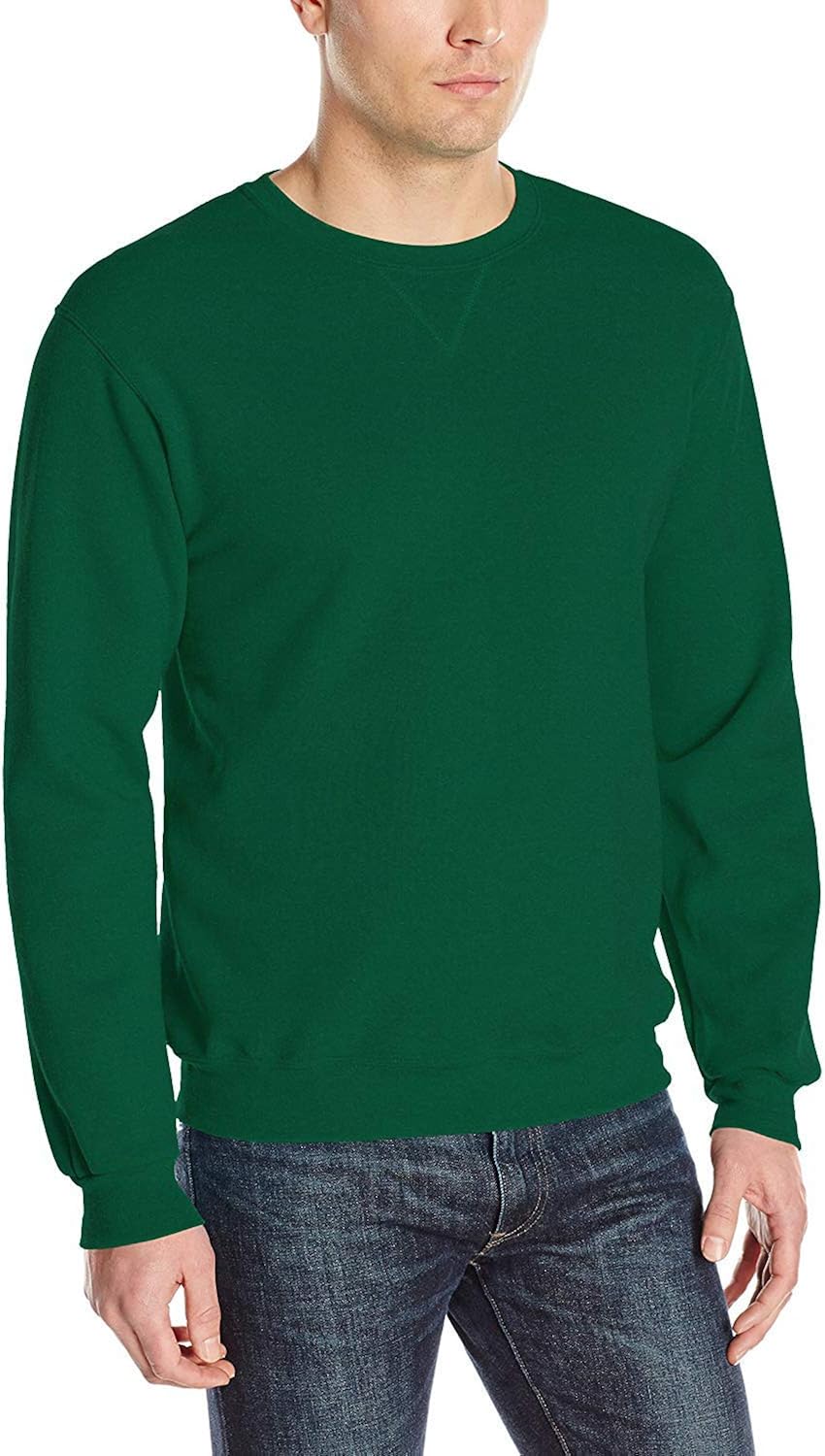 Fruit of the Loom Men's Fleece Crew Sweatshirt at  Men’s Clothing store