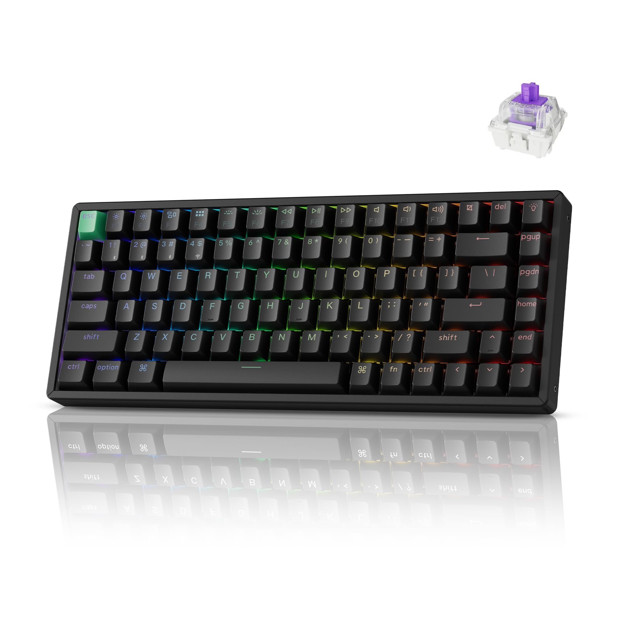 Keychron K2 HE Rapid Trigger Wireless Custom Mechanical Keyboard with Hall Effect Gateron Double-Rail Magnetic Switch, QMK 2.4 GHz Bluetooth 5.2 RGB Compatible with Mac Windows Linux - Aluminum