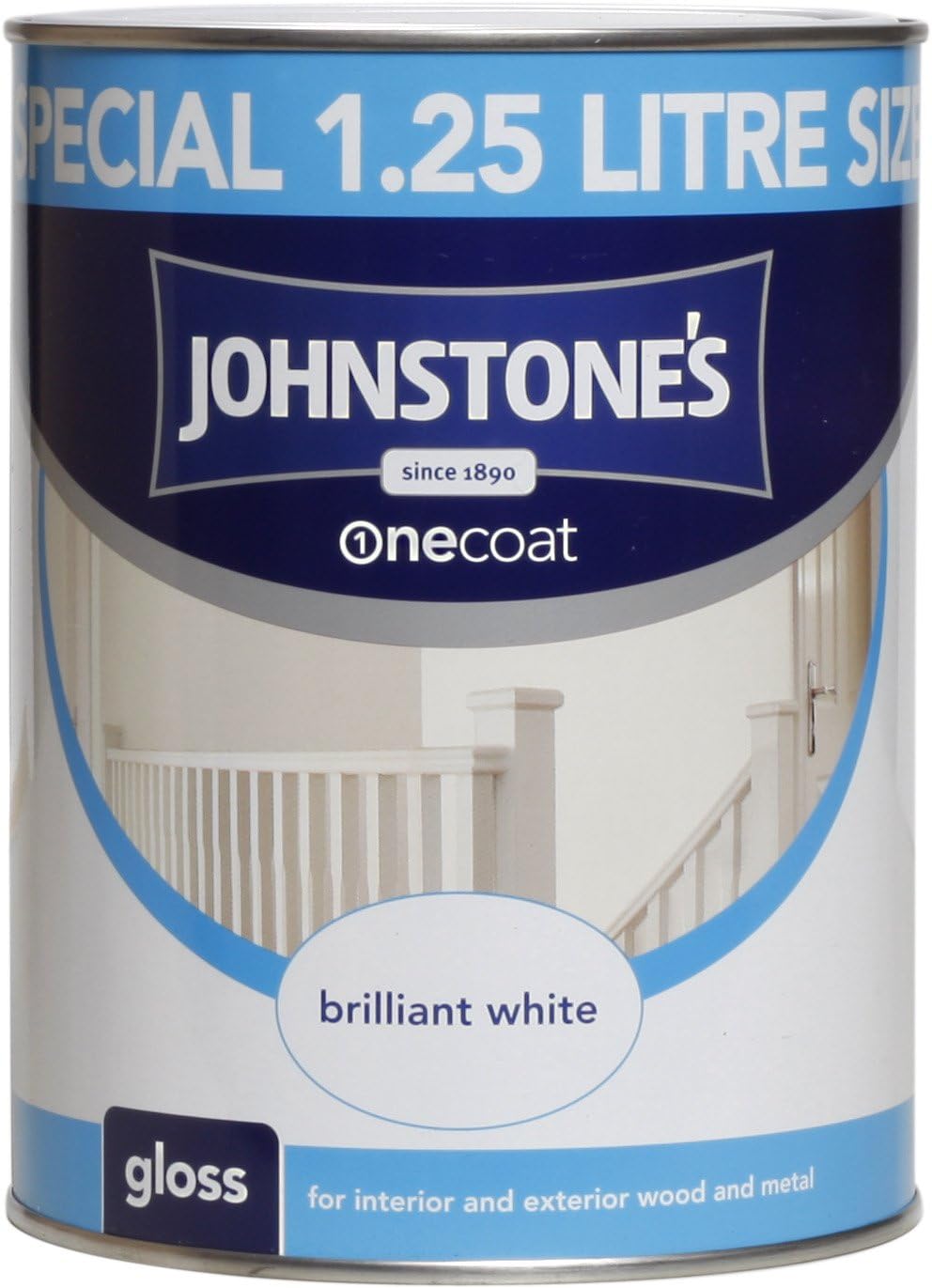 Johnstone's 303900 One Coat Gloss Brilliant White, 1.25L Amazon.co.uk