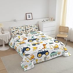 Cartoon Car Kids Comforter Set King, Excavator