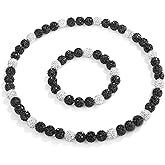 QINJIEJIE 16/18in Baseball Necklace and 7.5in Bracelet Set Baseball Drip Accessories Gifts for Men Player Tean Lover