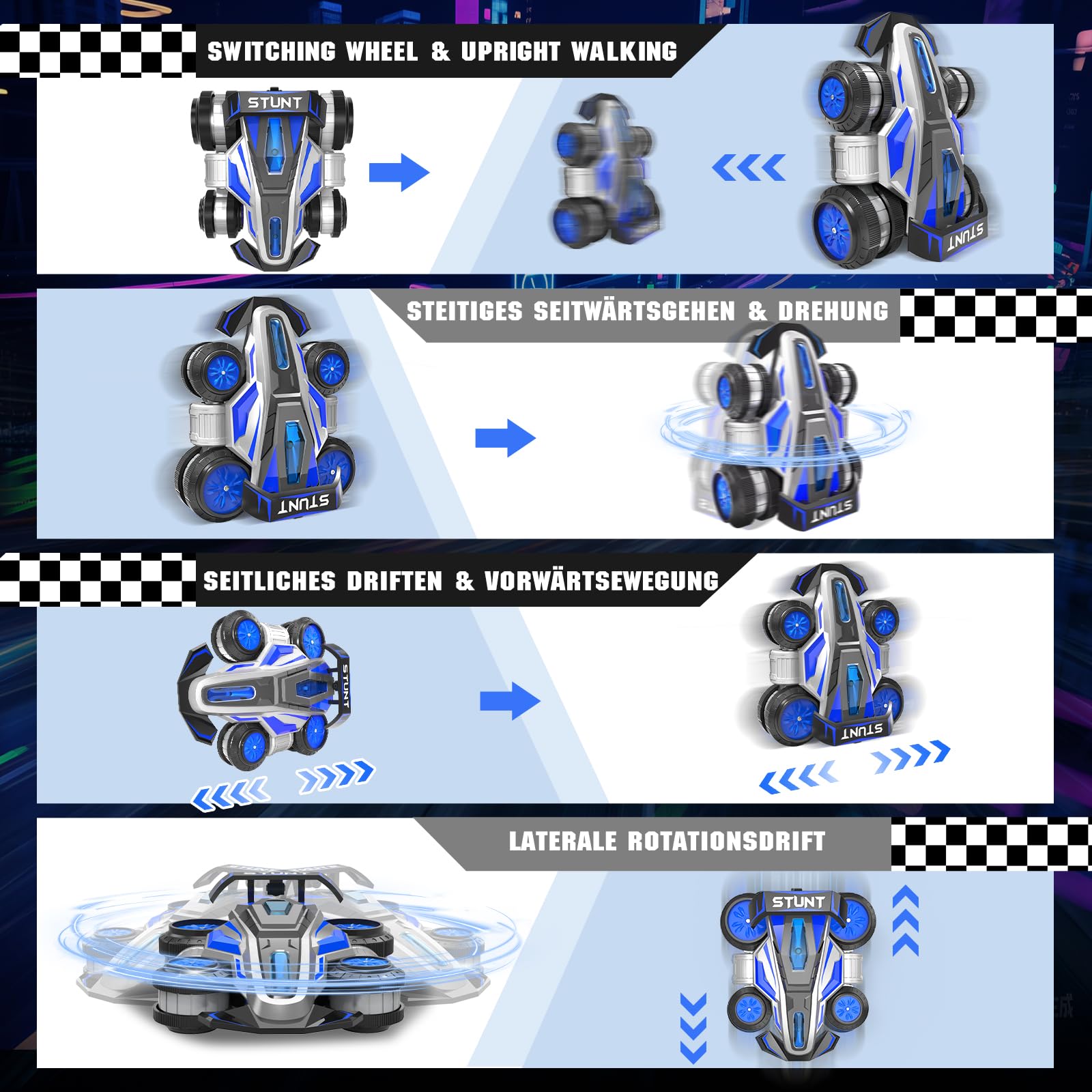 Ferngesteuertes Auto ab 6 7 8 9 10 11 12 Jahre Jungen Spielzeuge RC Auto Kinderspielzeug Outdoor Spielzeugauto 25KM/H mit LED-Licht und Musik Weihnachten Geburtstags Geschenke für Jungen Spielsachen 5