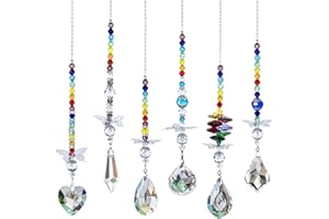 PGANDS Crystals Ball Prisms Sun Catcher for Window Rainbow Maker with Butterfly Hanging Ornament for Home,Office,Garden Decoration, Pack of 6 Gift for Mother and Friend